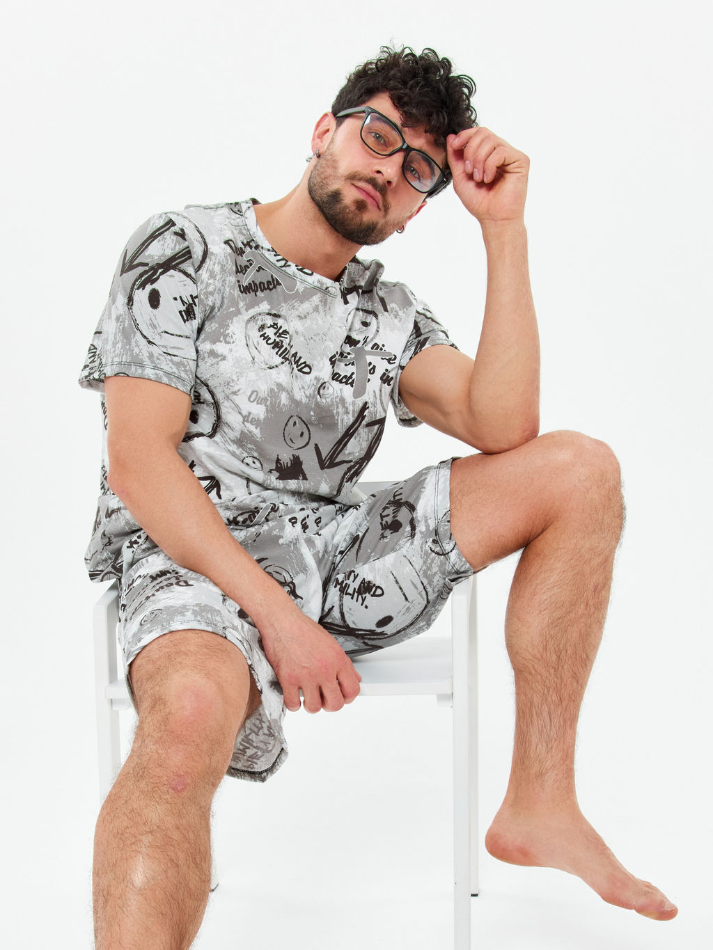 Пижама мужская кулирка с шортами "ЧЕЛСИ" СМАЙЛ