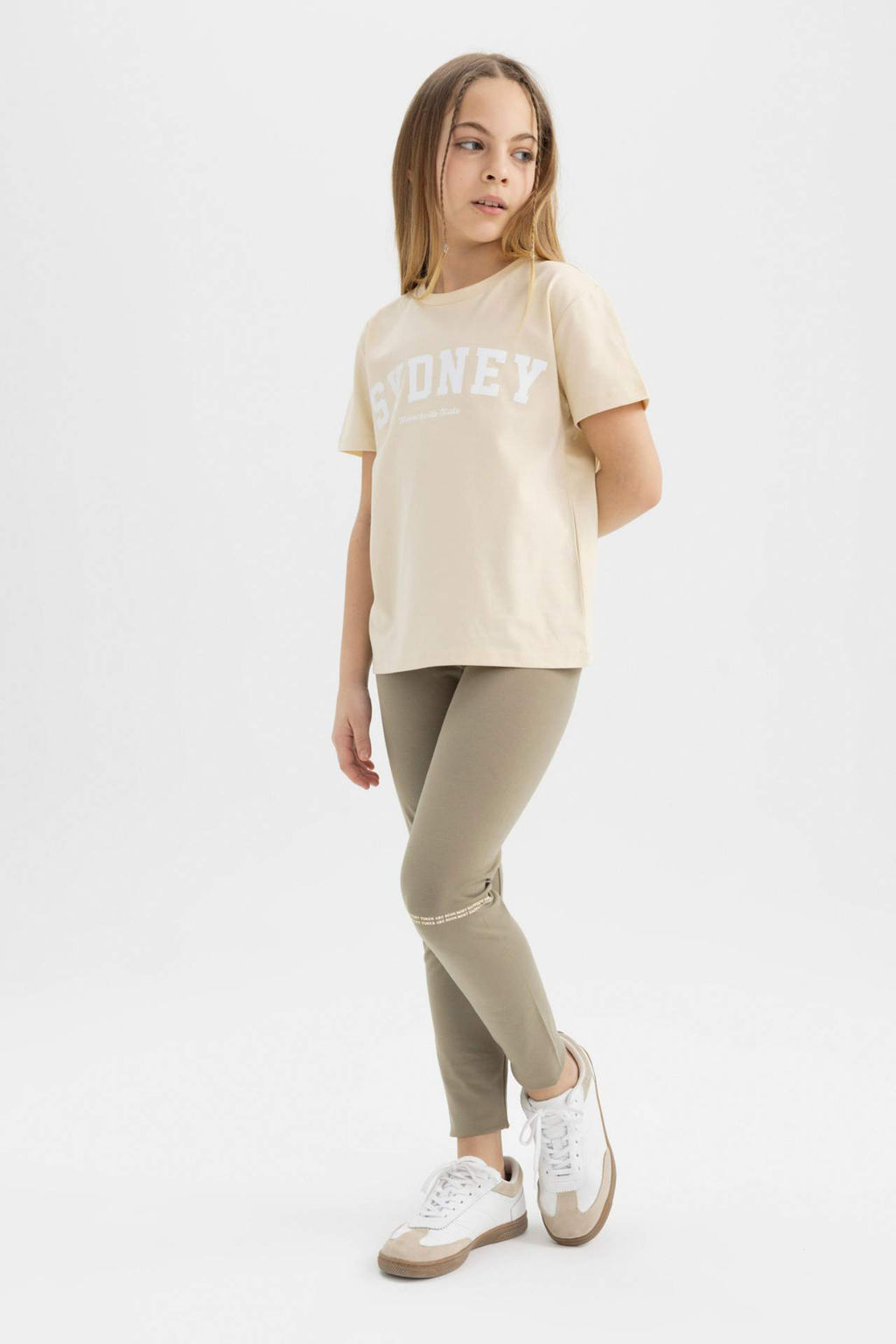 K?z Cocuk Bask?l? Uzun Boy Tayt - Defacto фото 2