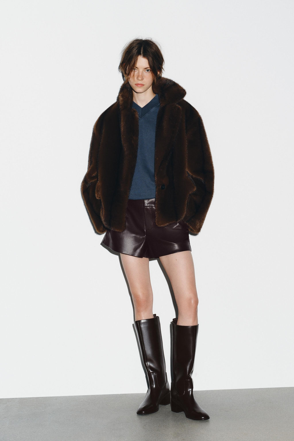 BLOCK HEEL KNEE-HIGH BOOTS