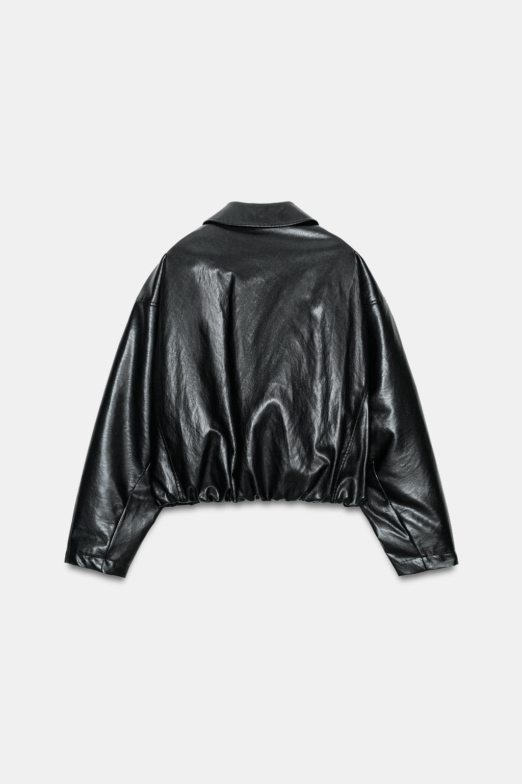 CHAQUETA BOMBER EFECTO PIEL / Negro - Zara фото 5