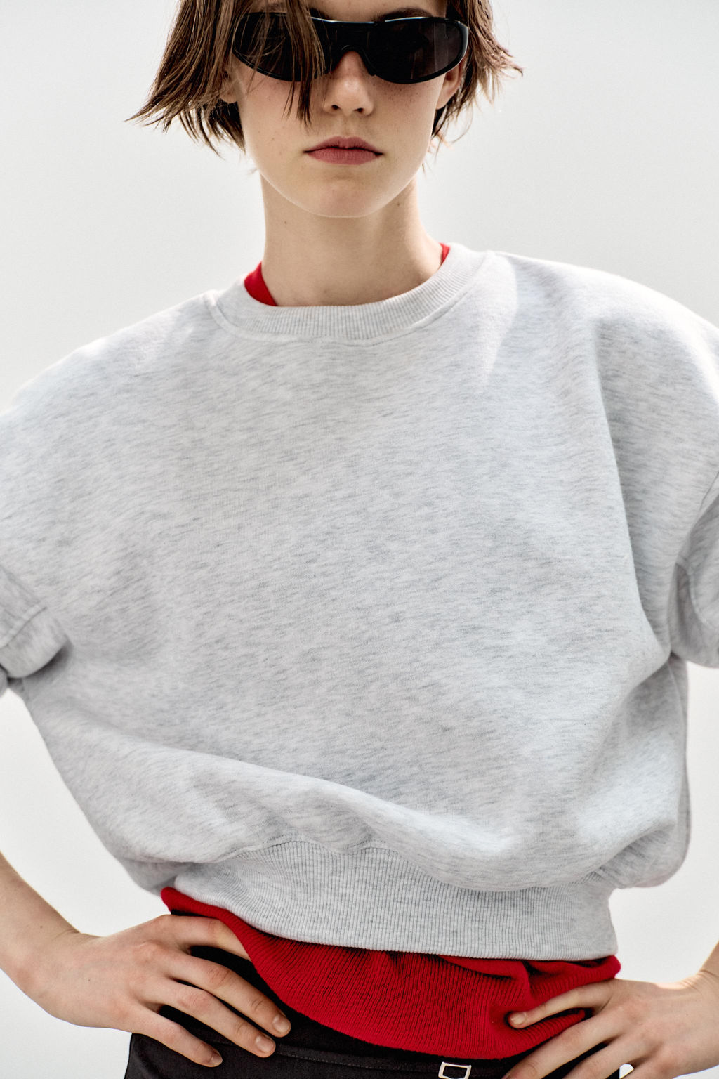 SUDADERA FELPA B?SICA / Gris vigor? - Zara фото 5