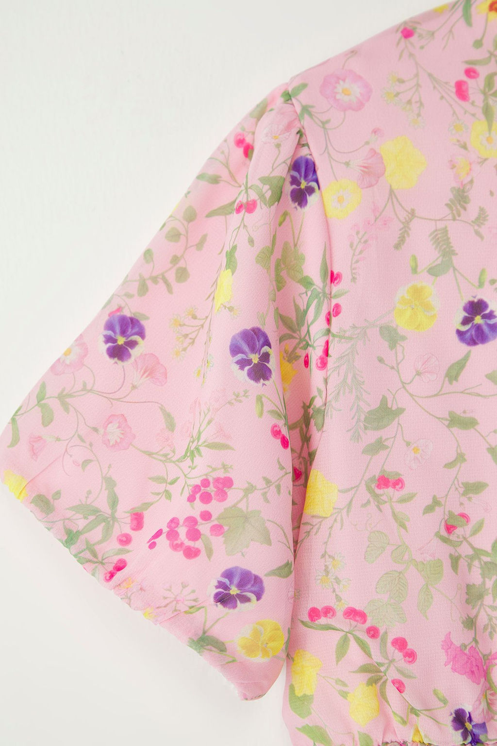 Pembe K?z Cocuk Mini Me Cicekli Dokuma Anne-K?z Bayraml?k Elbise TKDSS25EL00056 - Trendyolmilla фото 9