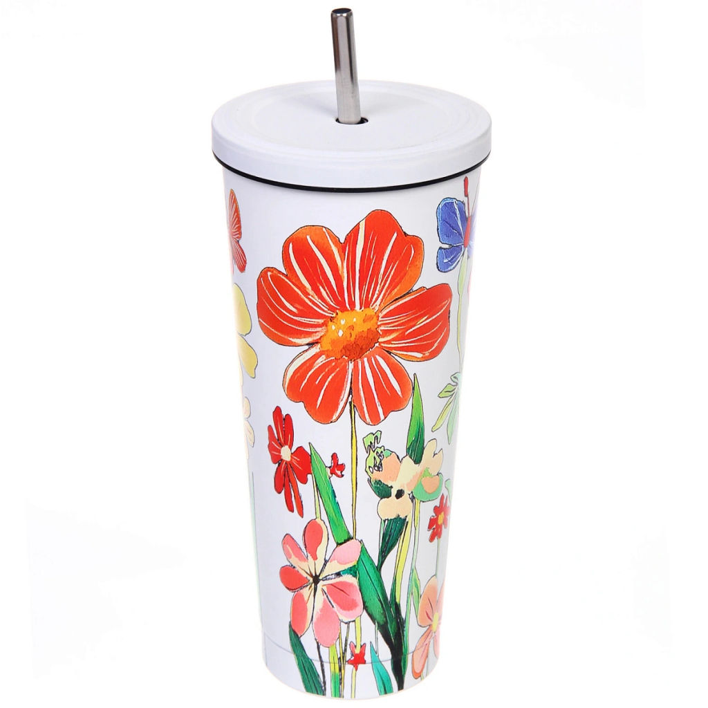 Термокружка 750мл "Лето" с трубочкой