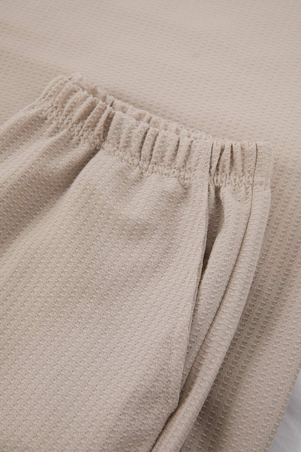 Bej Regular Fit Dokulu Esnek Orme Pijama Tak?m? TMNSS26PT00018