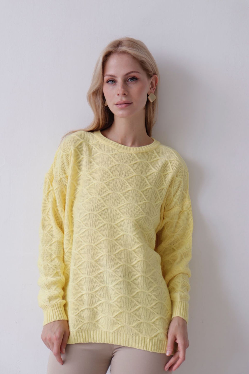 Джемпер удлиненный лимонный с шерстью альпака - Martichelli фото 16