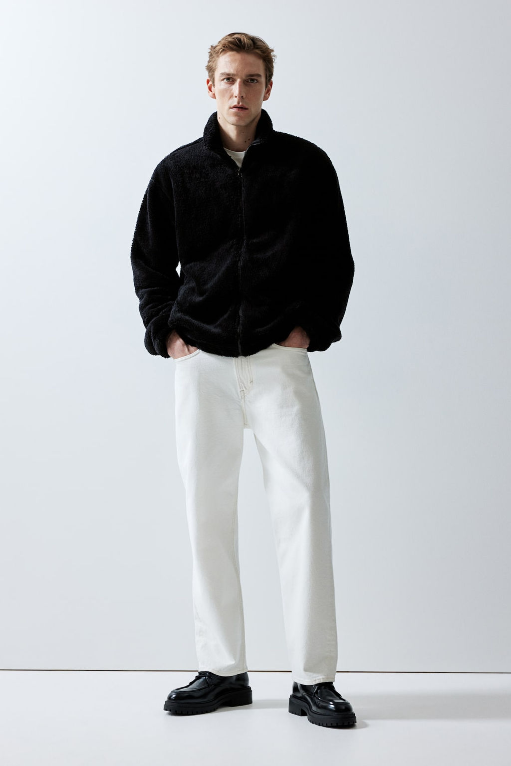 Chaqueta de borreguito con cremallera Loose Fit - H&m фото 2