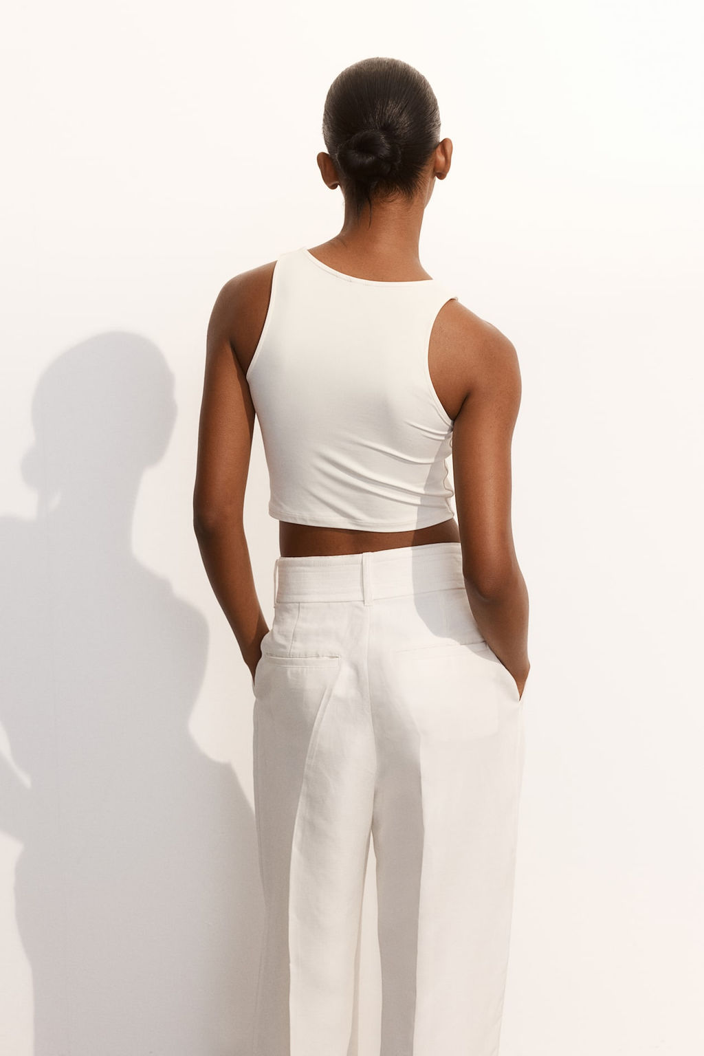 Top de microfibra cropped - H&m фото 3