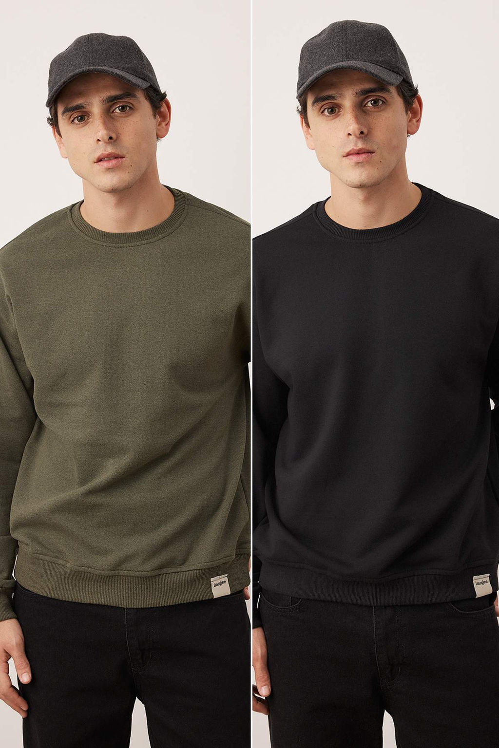 TRENDYOL MAN Siyah-Gri Melanj 2li Paket Oversize/Genis Kesim Ici Polar/S?cak Tutan Sweatshirt TMNAW24SW00001 - Trendyolmilla фото 17