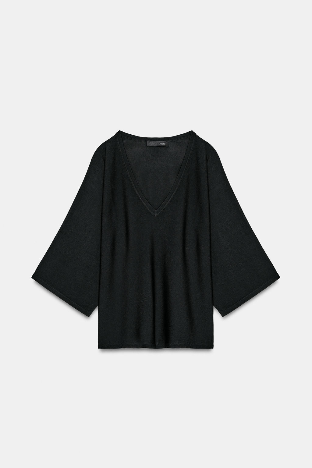 JERSEY PUNTO FLUIDO ESCOTE PICO / Negro - Zara фото 2