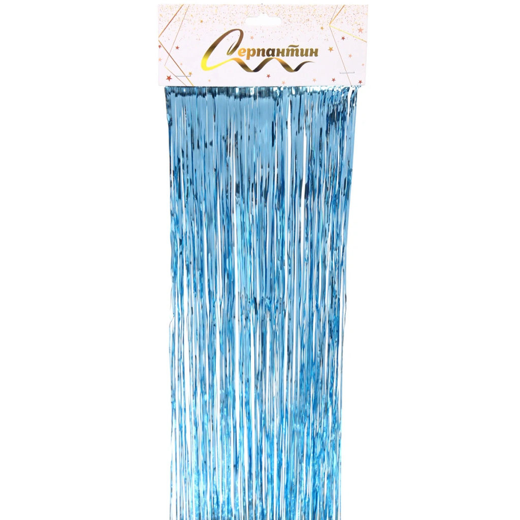 Цена за 10 шт. Дождик 2 м "Глянцевый стиль", голубой