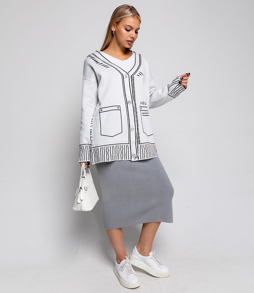 Кардиган #КТ2468, белый