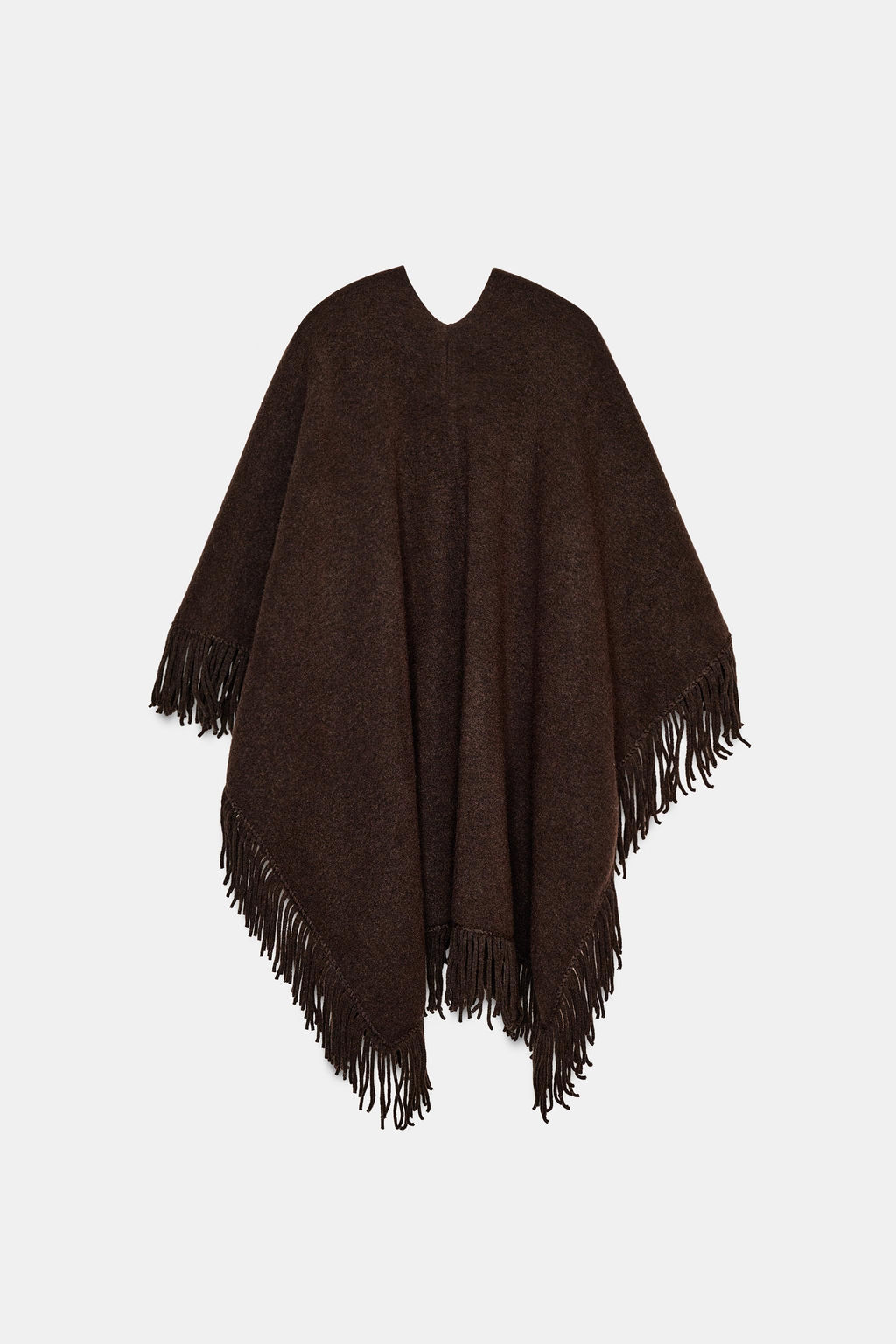 FRINGED KNIT CAPE - Zara фото 7