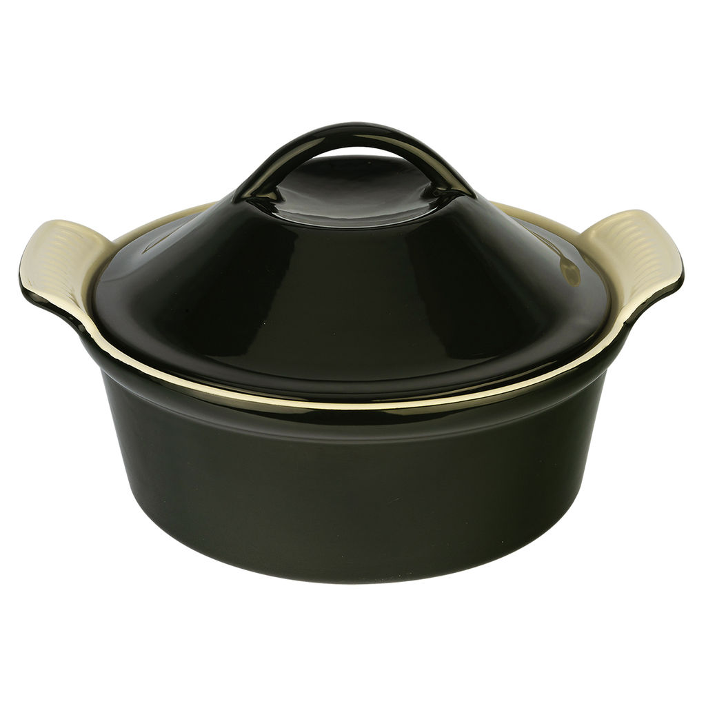 3834 GIPFEL Форма для запекания с крышкой MAJOLICA 28х25х16см. Материал: жаропрочная керамика. Цвет: темно-зеленый  фото 2