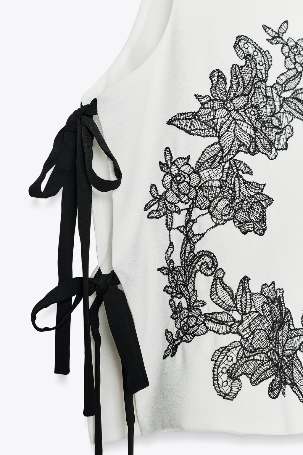 EMBROIDERED FLORAL TIE TOP - Zara фото 8