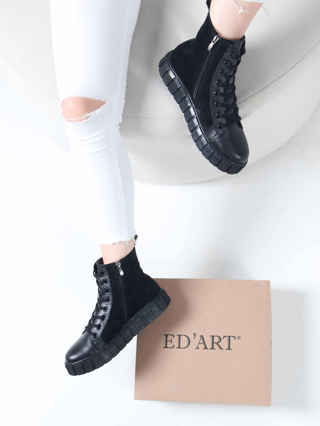 Ботинки 214.1918bl.Black.w/Байка