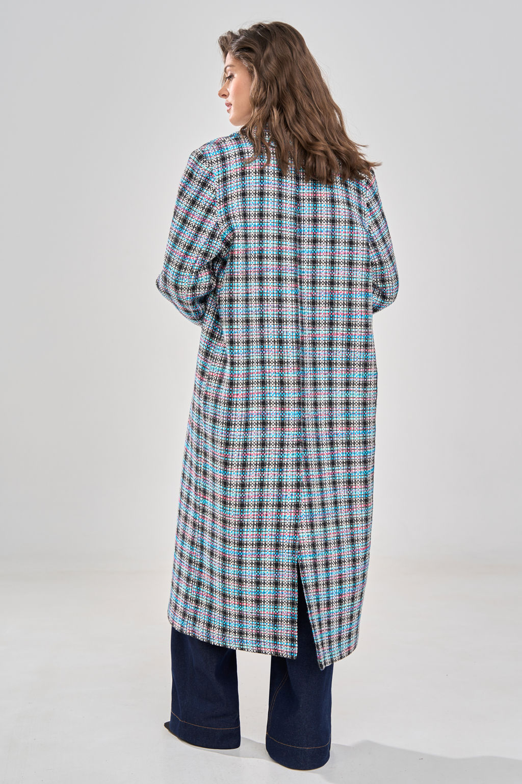 Пальто 1164 клетка мультиколор - Rinka фото 5