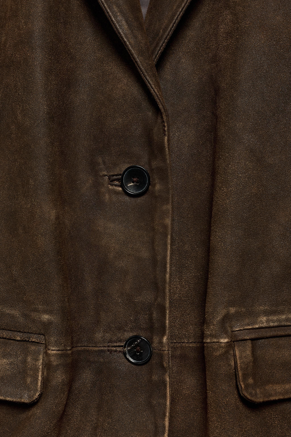 BLAZER PIEL ANTE 100% ZW COLLECTION LIMITED EDITION / Marr?n - Zara фото 5