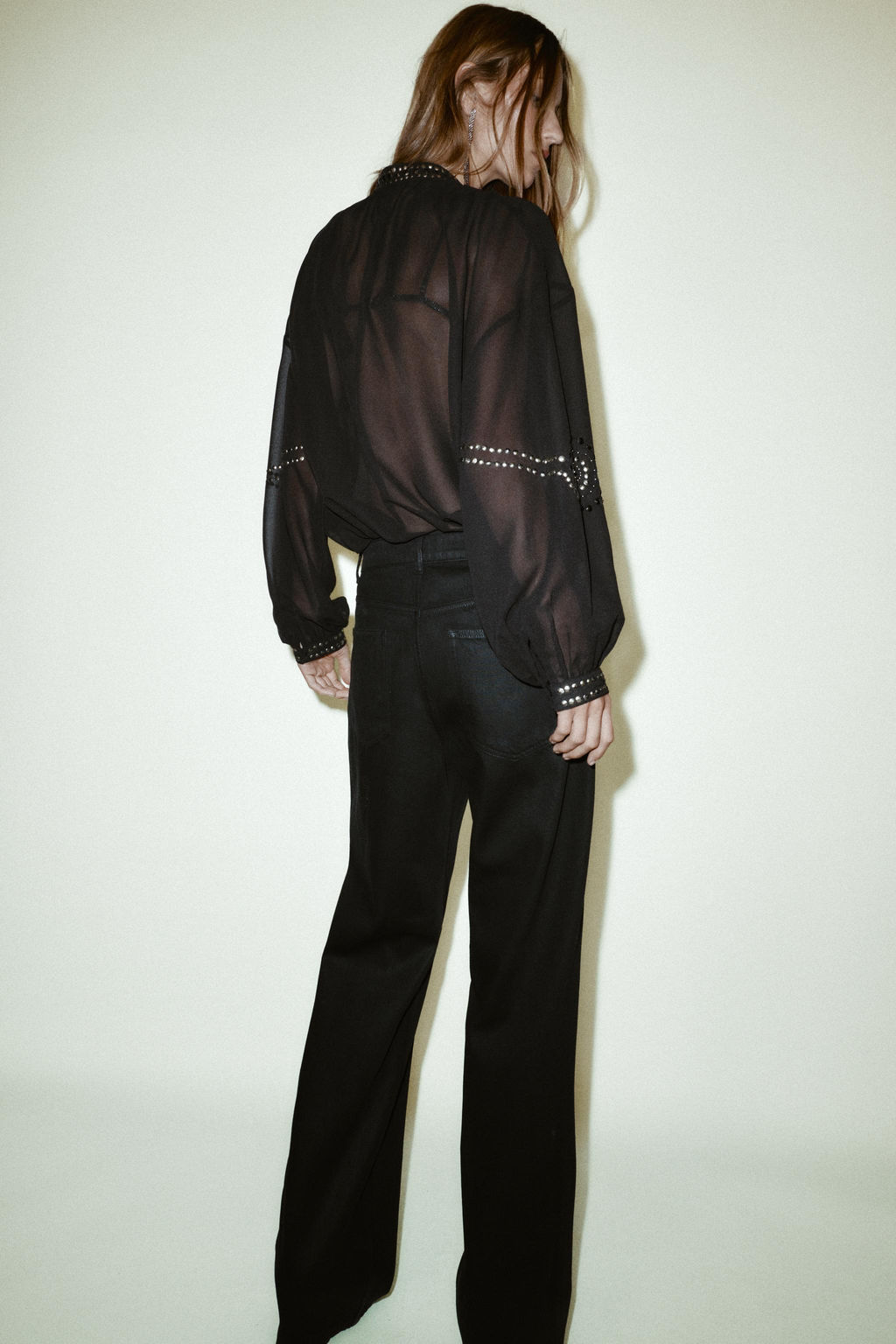 SEMI-SHEER BEADED BLOUSE - Zara фото 15