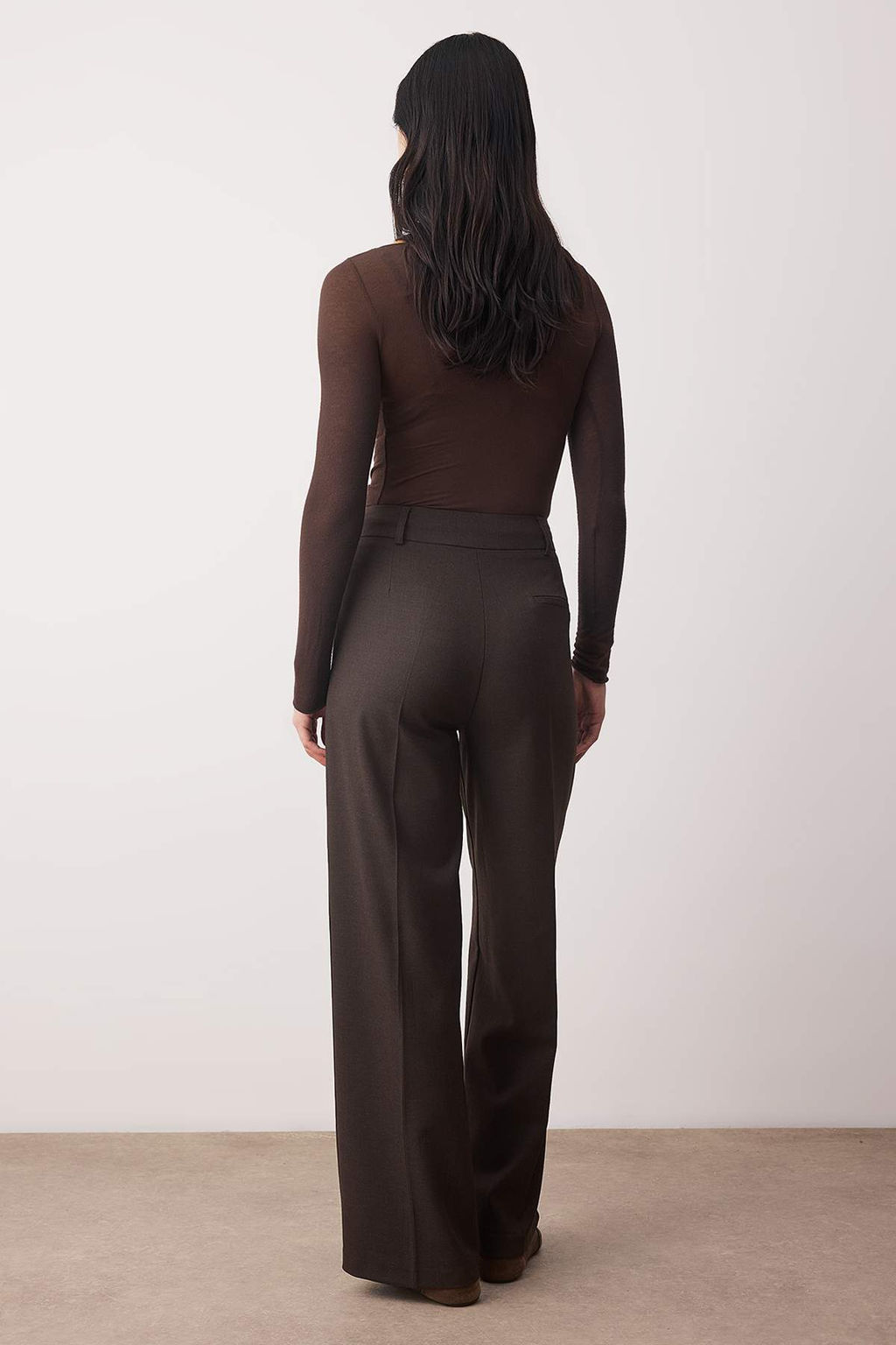 Kahverengi Kemerli Wideleg Genis Paca Dokuma Pantolon TWOAW26PL00160 - Trendyolmilla фото 4