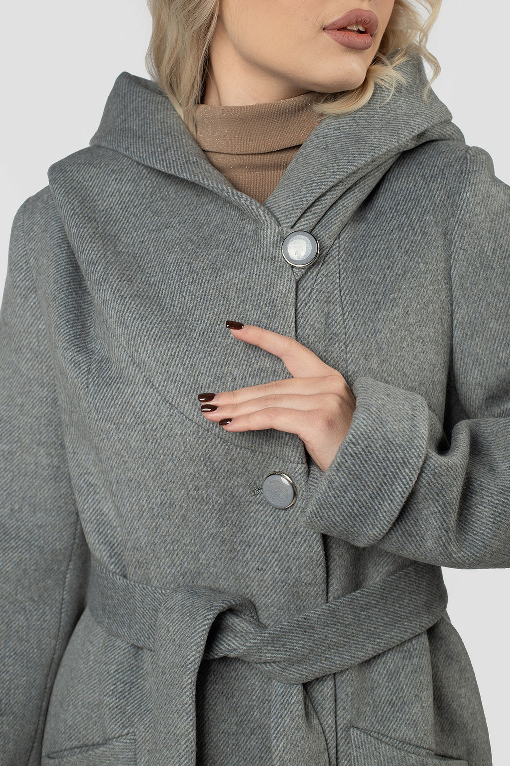 01-12061 Пальто женское демисезонное (пояс) - El podio фото 4