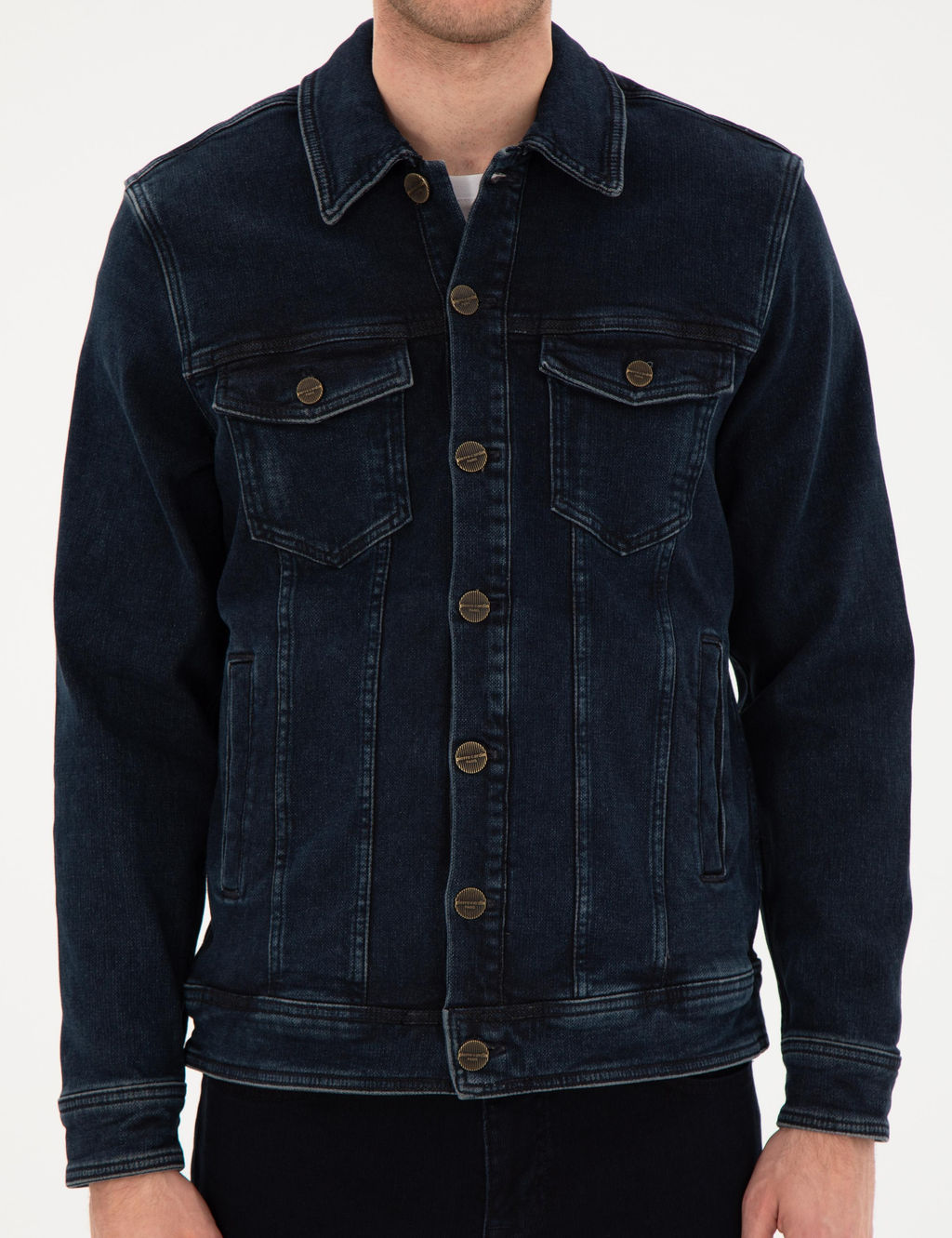 Lacivert Slim Fit Jean Ceket - Pierre cardin фото 6