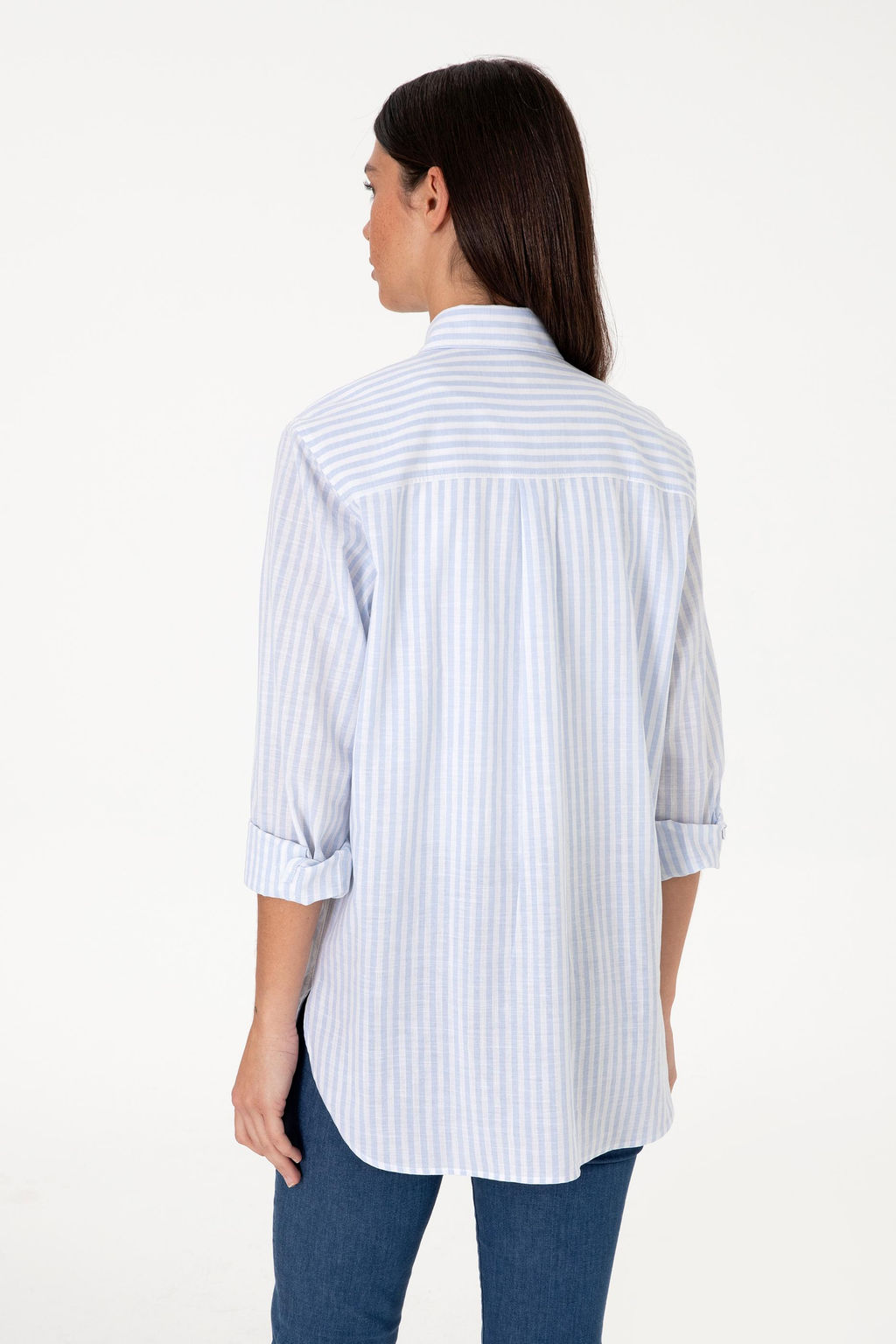 Kad_n A__k Mavi _izgili Uzun Kollu G_mlek Sepette S_rpriz _ndirim - U.s. polo assn фото 5