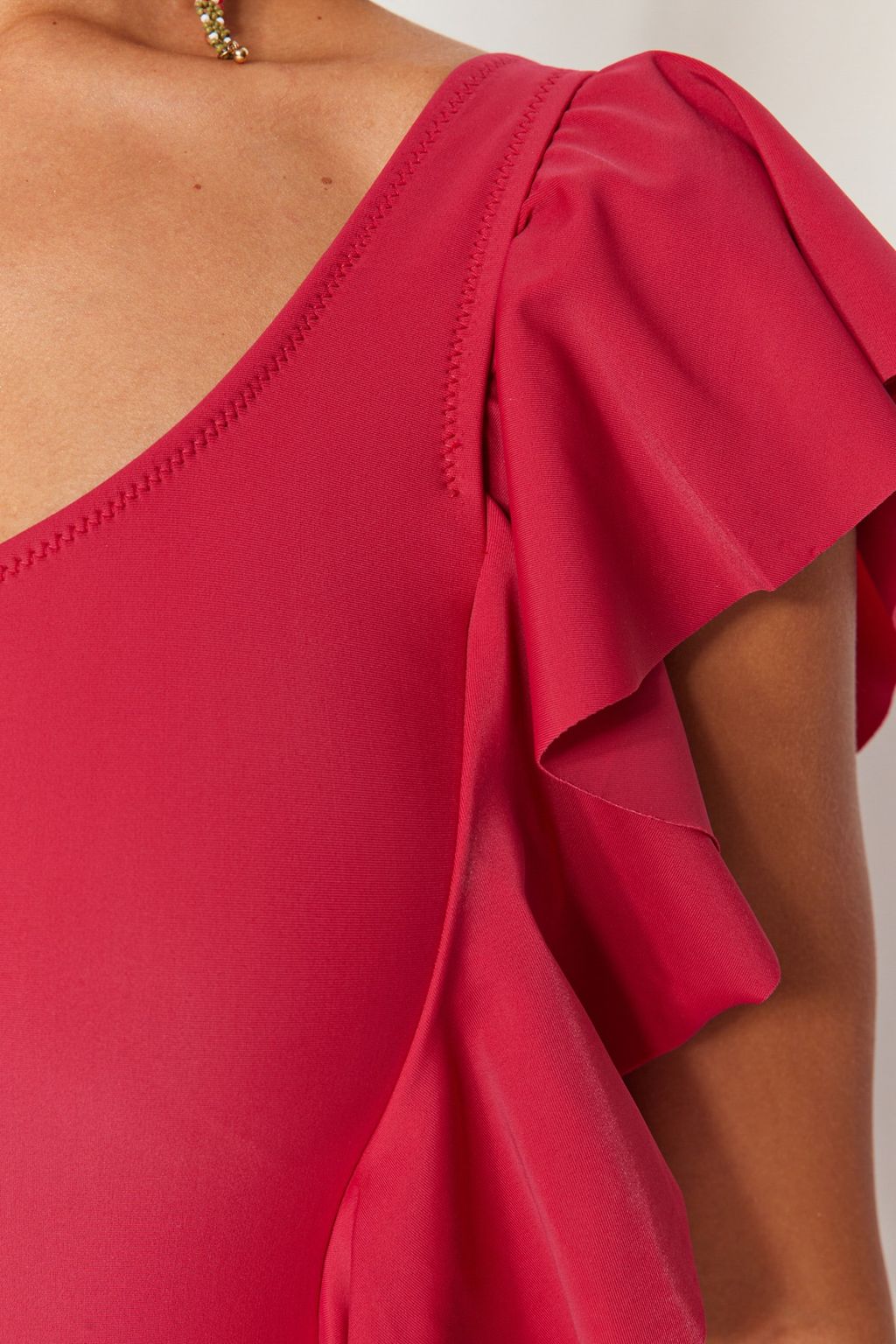 K?rm?z? Tek Omuz Volanl? Normal Paca Mayo TBESS23MA00153 - Trendyolmilla фото 5