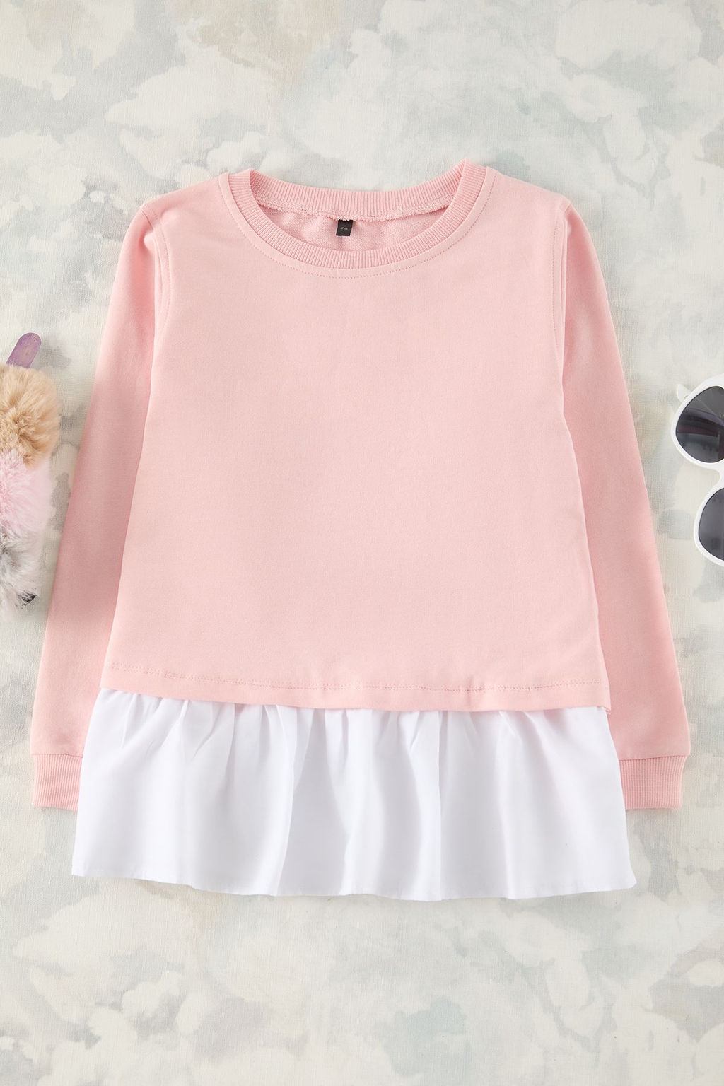 Pudra K?z Cocuk Duz Orme Sweatshirt TKDAW25SW00042