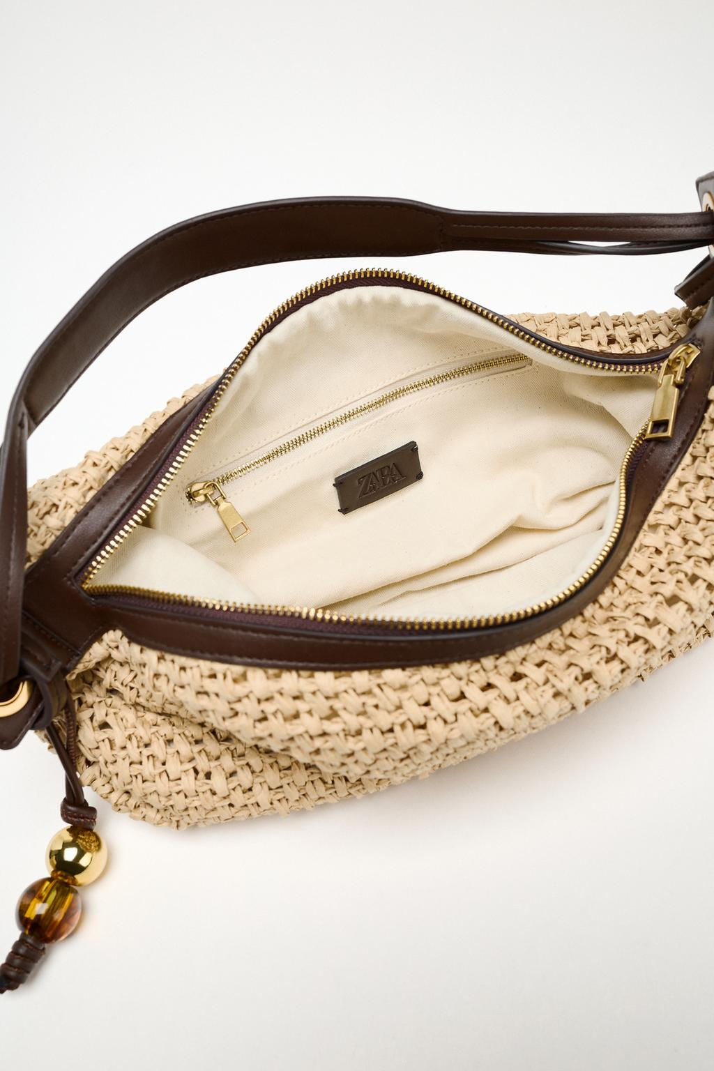 WOVEN TOTE BAG WITH CHARM - Zara фото 5