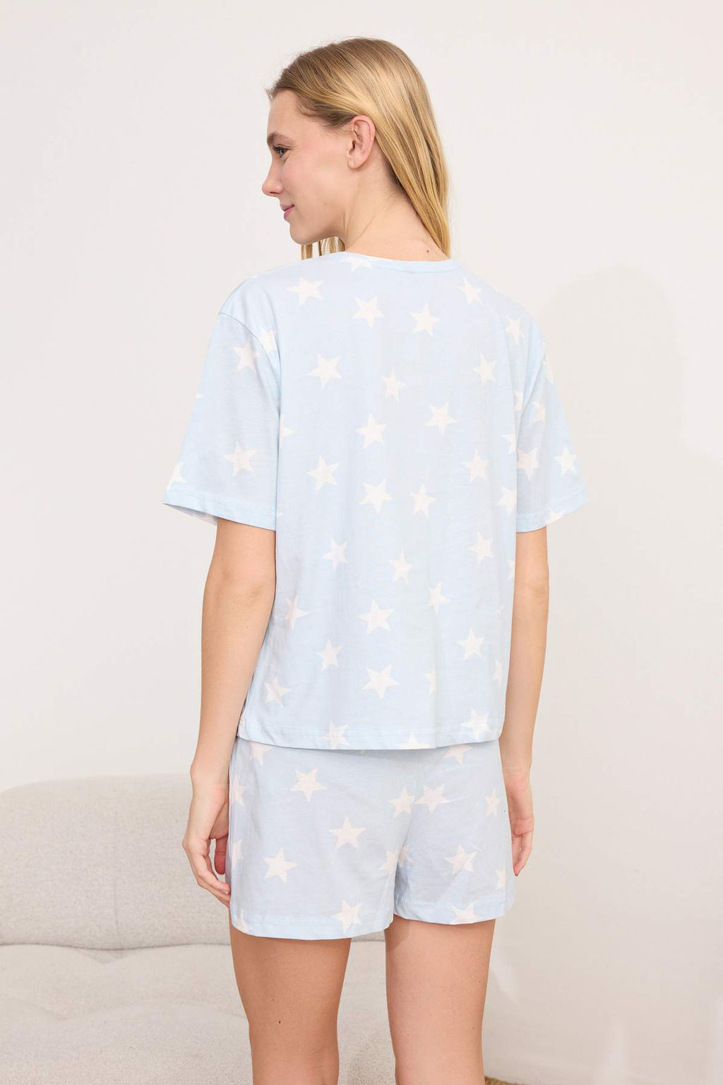 Trendyolmilla Cok Renkli %100 Pamuklu Y?ld?z Desenli Sortlu Orme Pijama Tak?m? THMSS22PT0501  фото 45