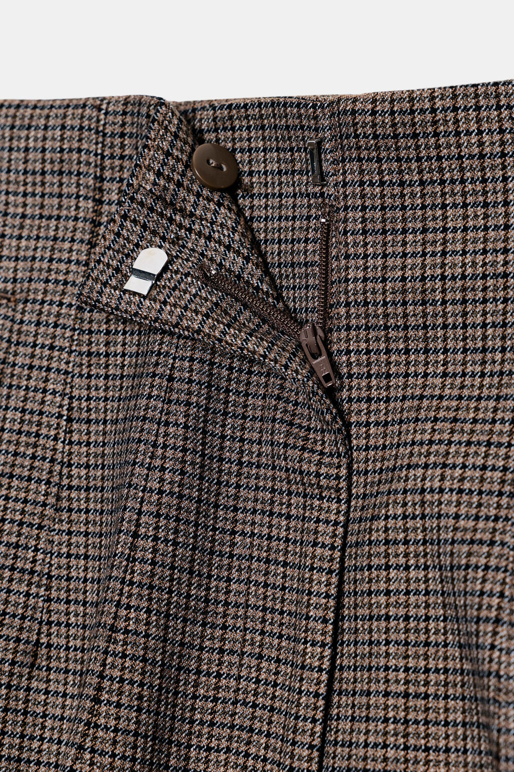 PANTAL?N TIRO ALTO CUADROS / Marr?n - Zara фото 10