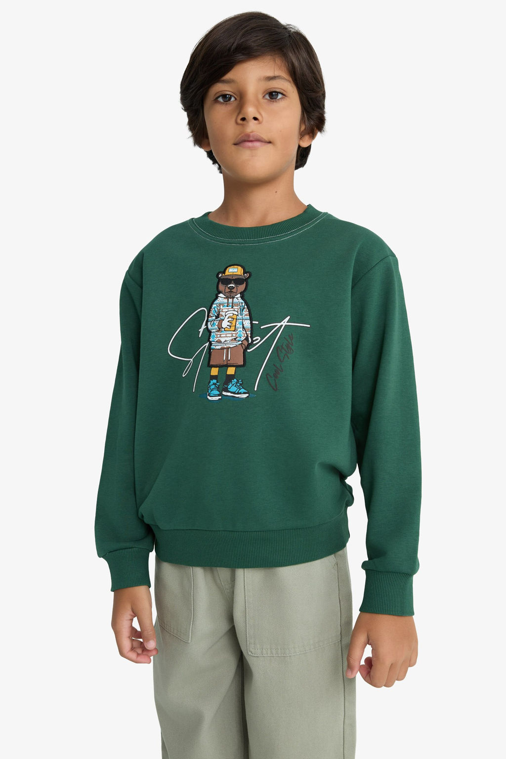Bisiklet Yaka Bask_l_ Sweatshirt Erkek _ocuk - Defacto фото 3