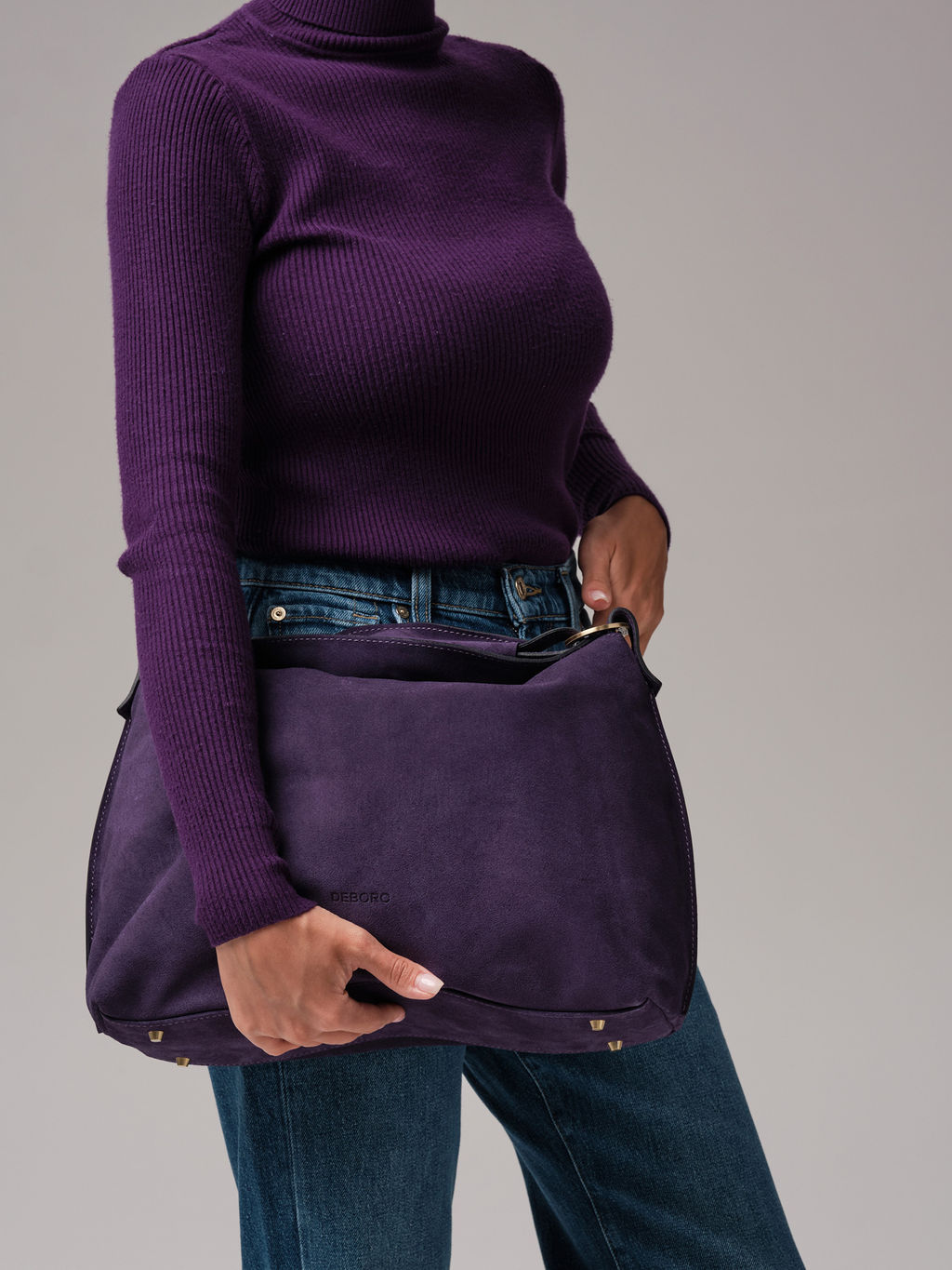 Замшевая сумка на плечо Deboro 30900 виноград