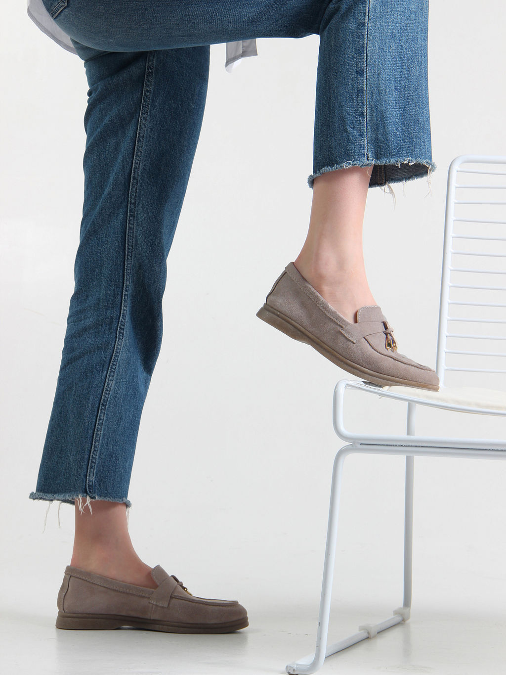 Лоферы туфли 170.2614be. ваниль замша