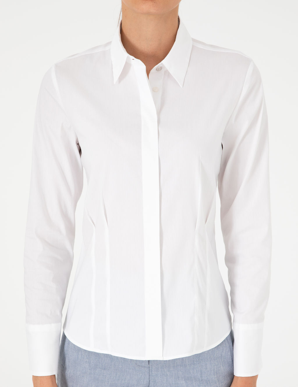 Beyaz Slim Fit Uzun Kollu G_mlek