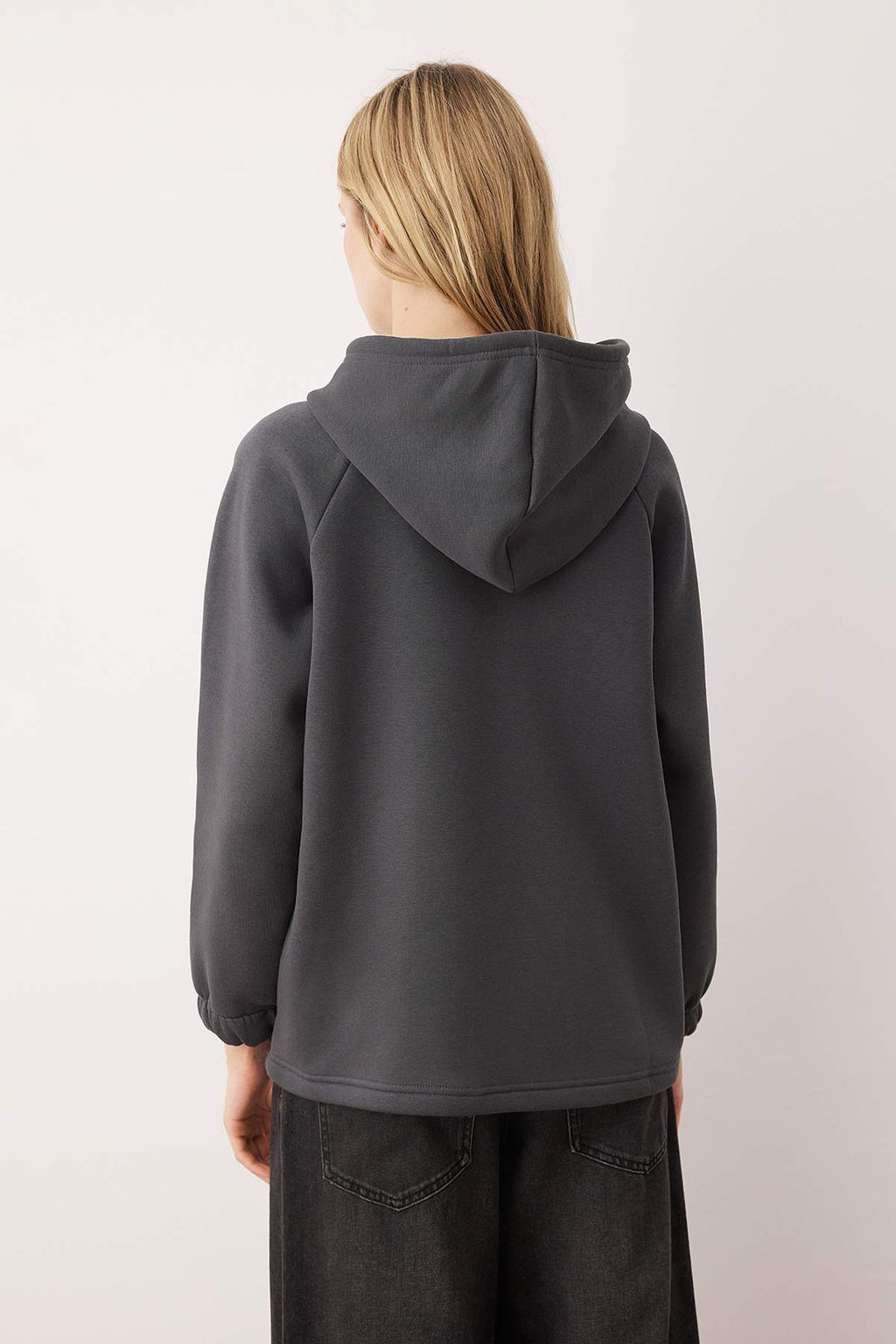 Ekru Kal?n Ici Polarl? Kapusonlu Kordonlu Orme Sweatshirt TWOAW26SW00129 - Trendyolmilla фото 8