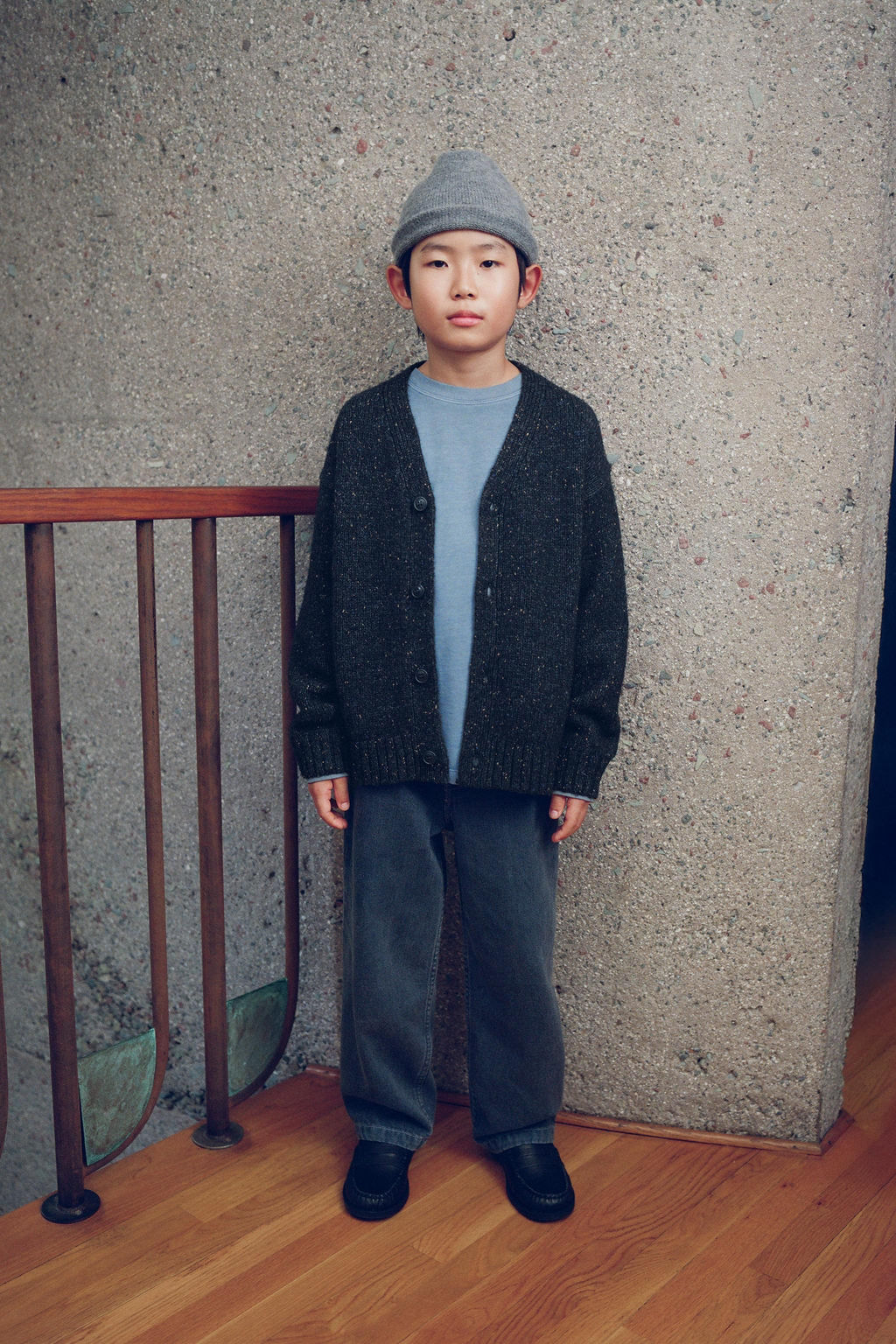 BUTTON-UP WOOL BLEND CARDIGAN