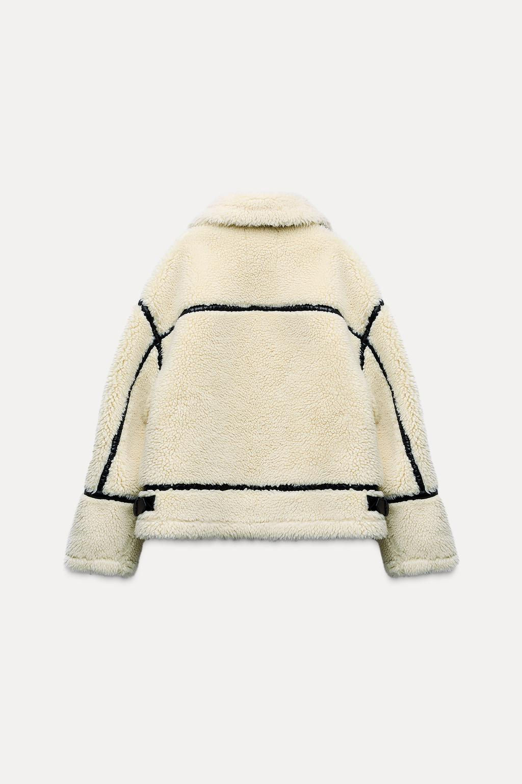 FAUX SHEARLING BIKER JACKET ZW COLLECTION - Zara фото 10