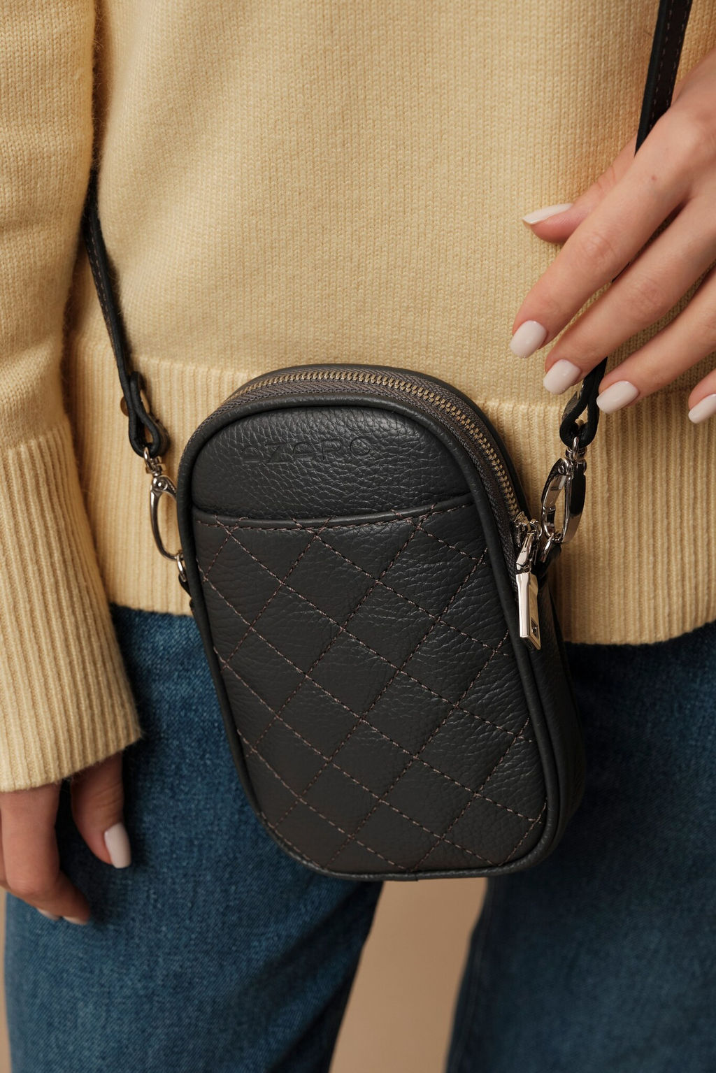 Сумка кожаная Azaro 30832 асфальт