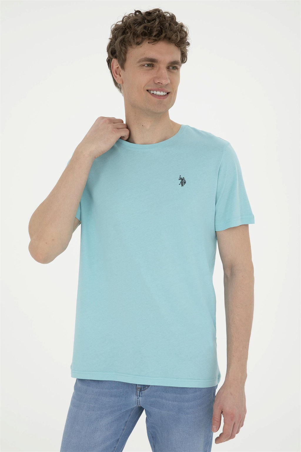 Мужская мятная базовая футболка Неожиданная скидка в корзине - U.s. polo assn фото 3