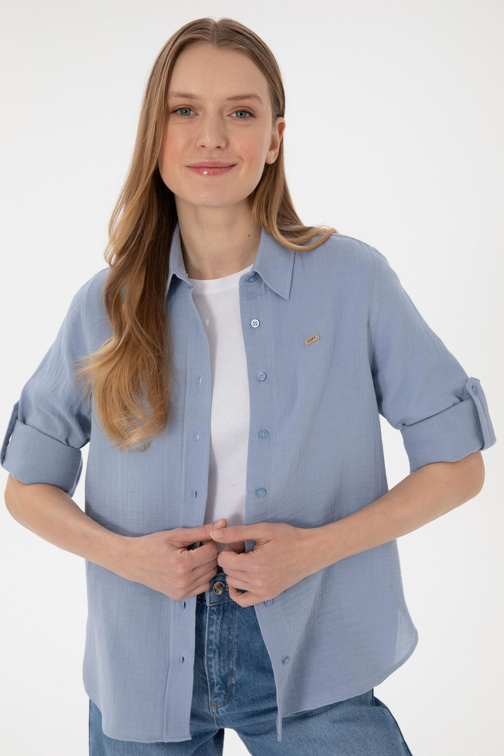 Kad_n Mavi Uzun Kollu G_mlek Sepette S_rpriz _ndirim - U.s. polo assn фото 3