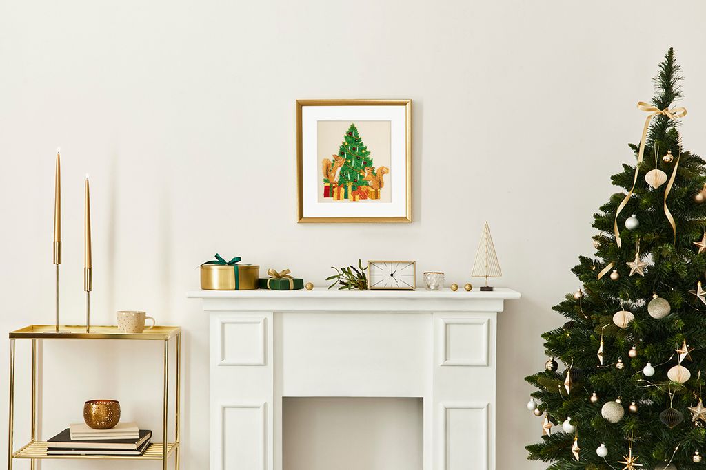 Набор для вышивания PANNA Живая картина JK-2271 Бельчата украшают елку 17 х 19 см