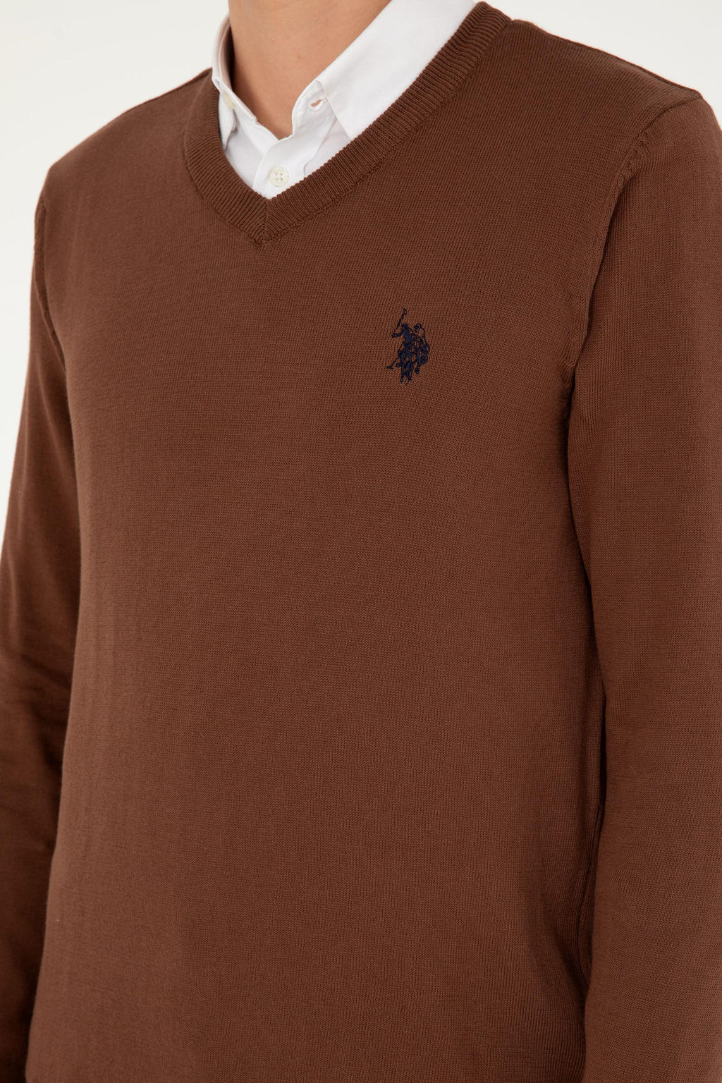 Мужской коричневый базовый свитер Неожиданная скидка в корзине - U.s. polo assn фото 7