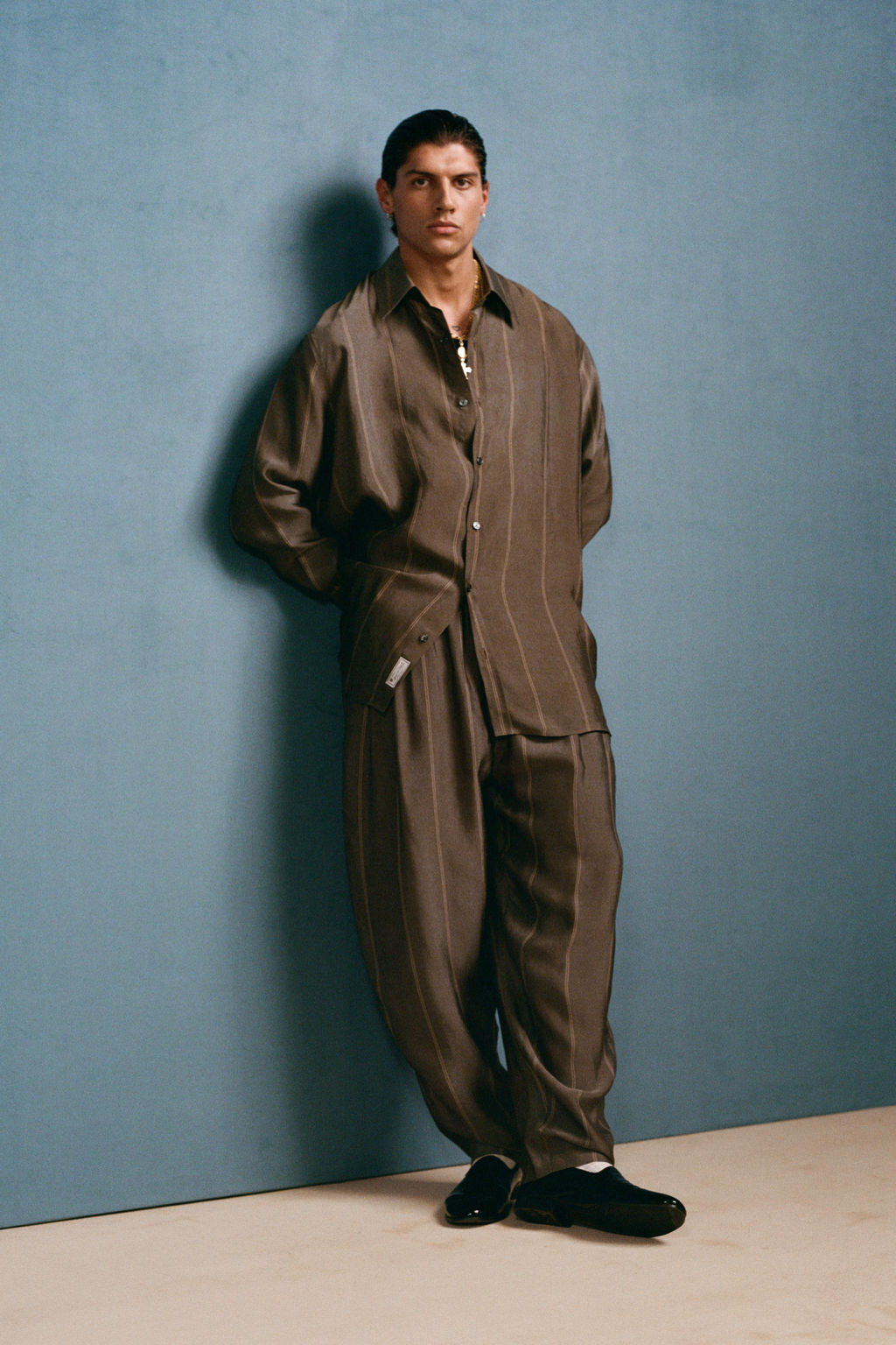 PANTAL?N JACQUARD CUPRO WILLY CHAVARRIA X ZARA / Verde gris