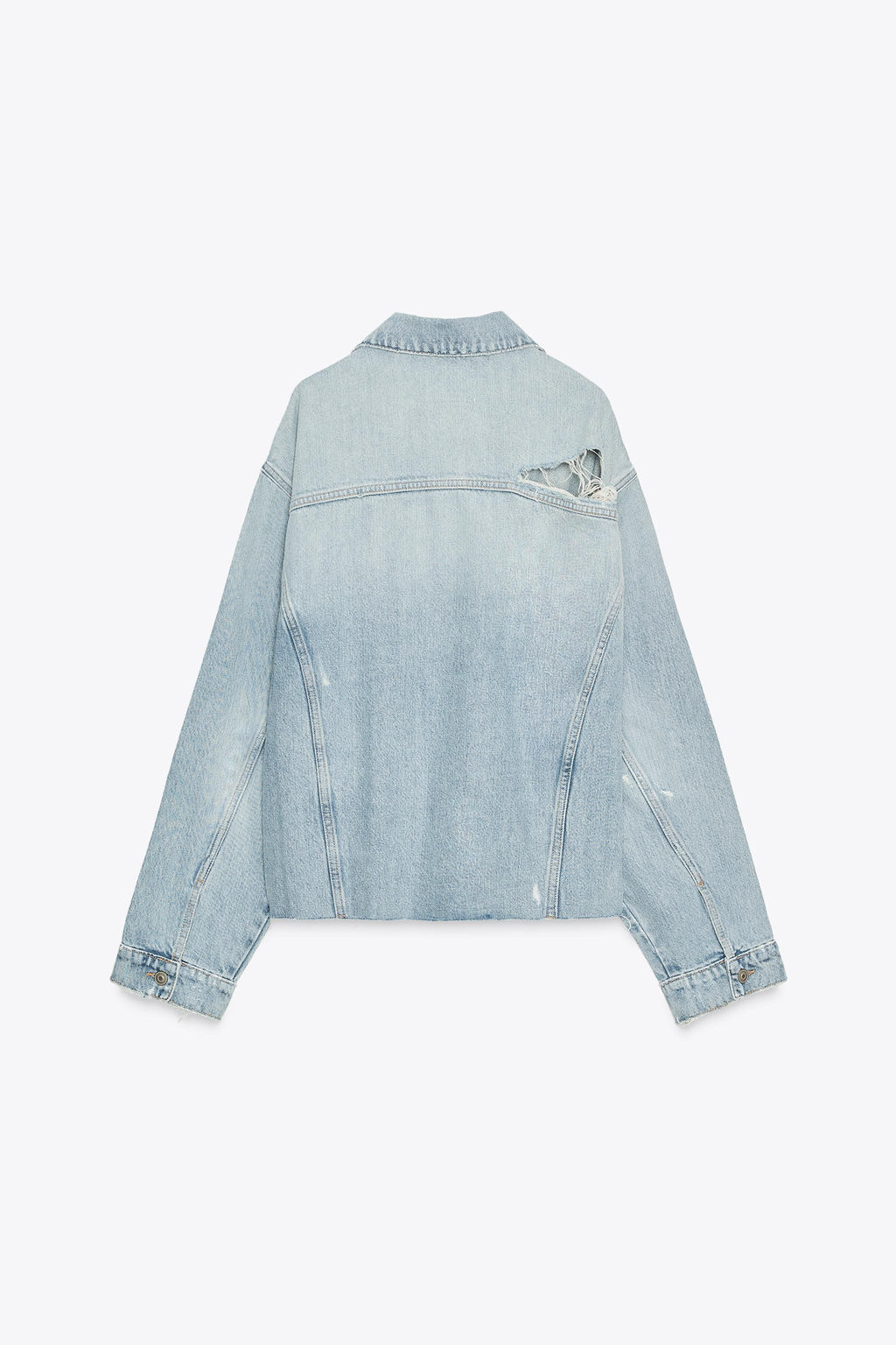 TRF RIPPED DENIM OVERSHIRT - Zara фото 4