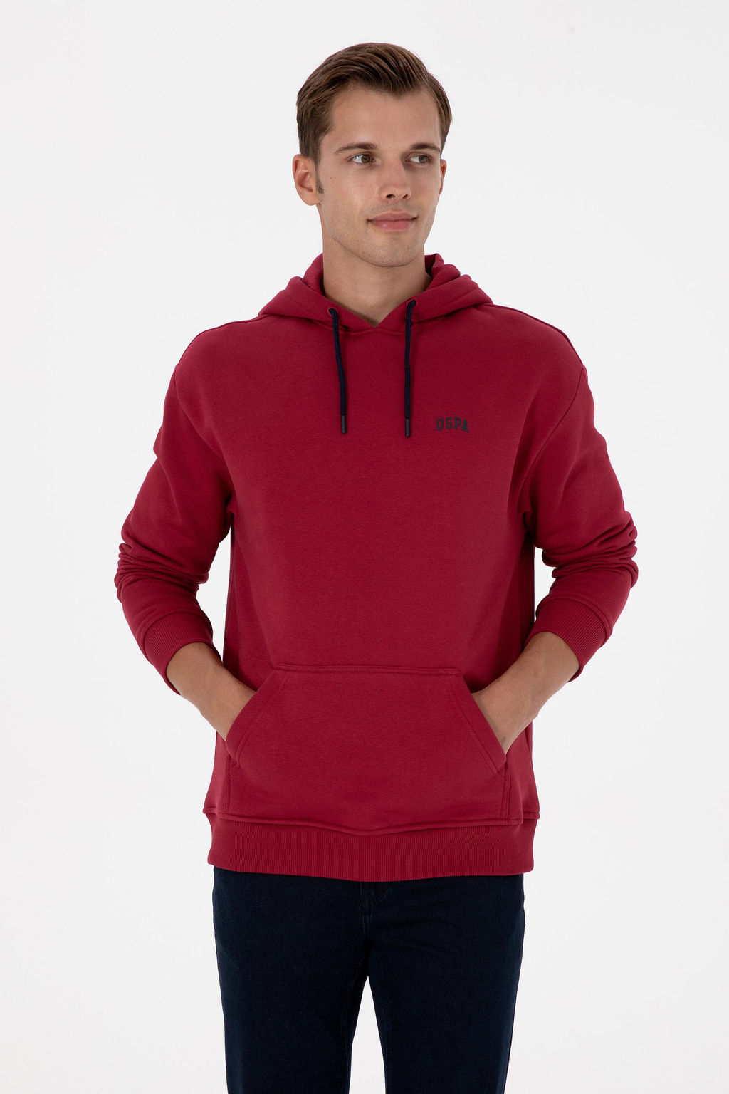 Erkek Koyu Frambuaz Basic Sweatshirt Sepette S_rpriz _ndirim - U.s. polo assn фото 3