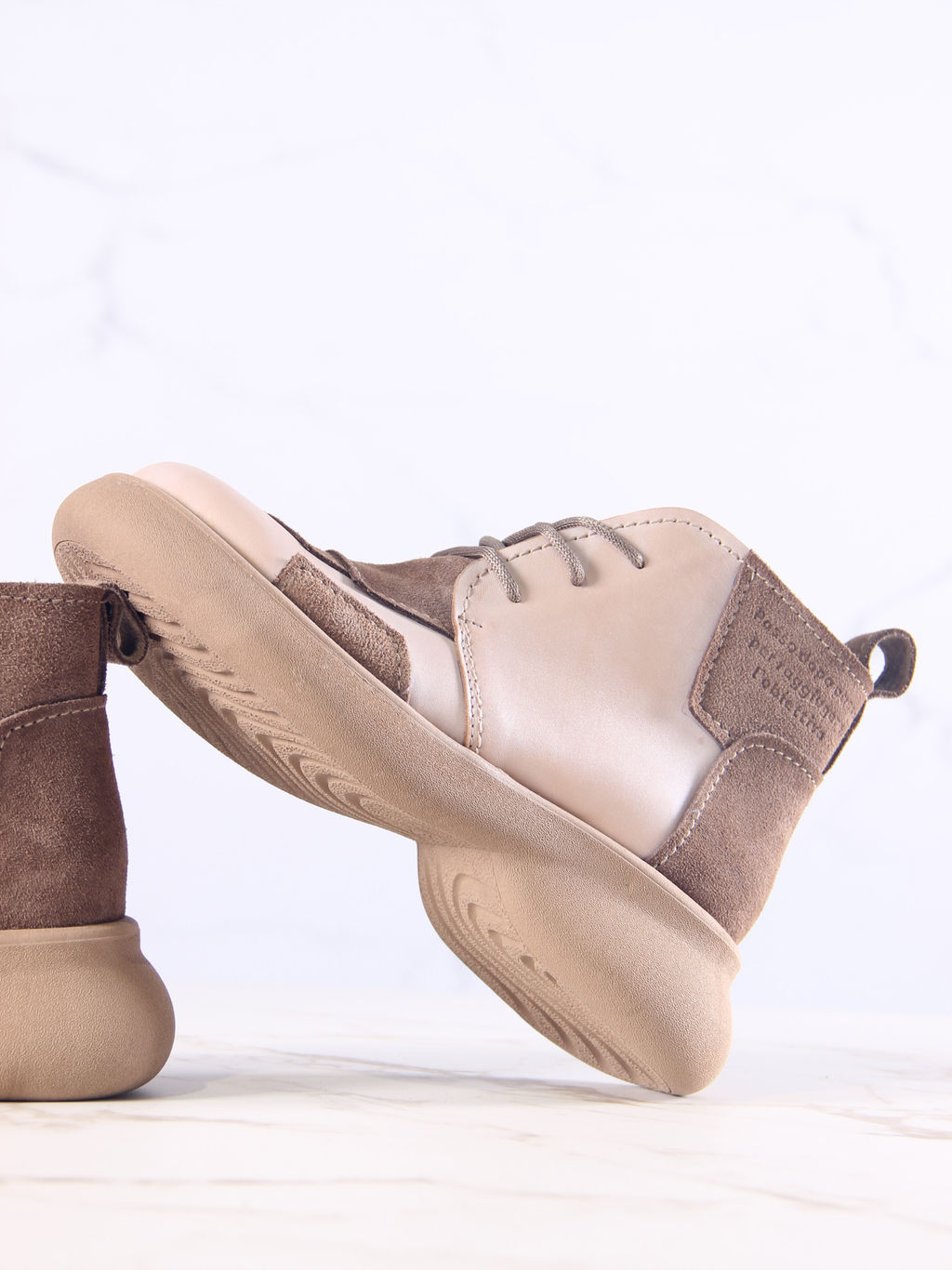 Ботинки EDART 305.927 ka. Вакса пудра+серо коричневая замша/байка - Ed'art фото 5