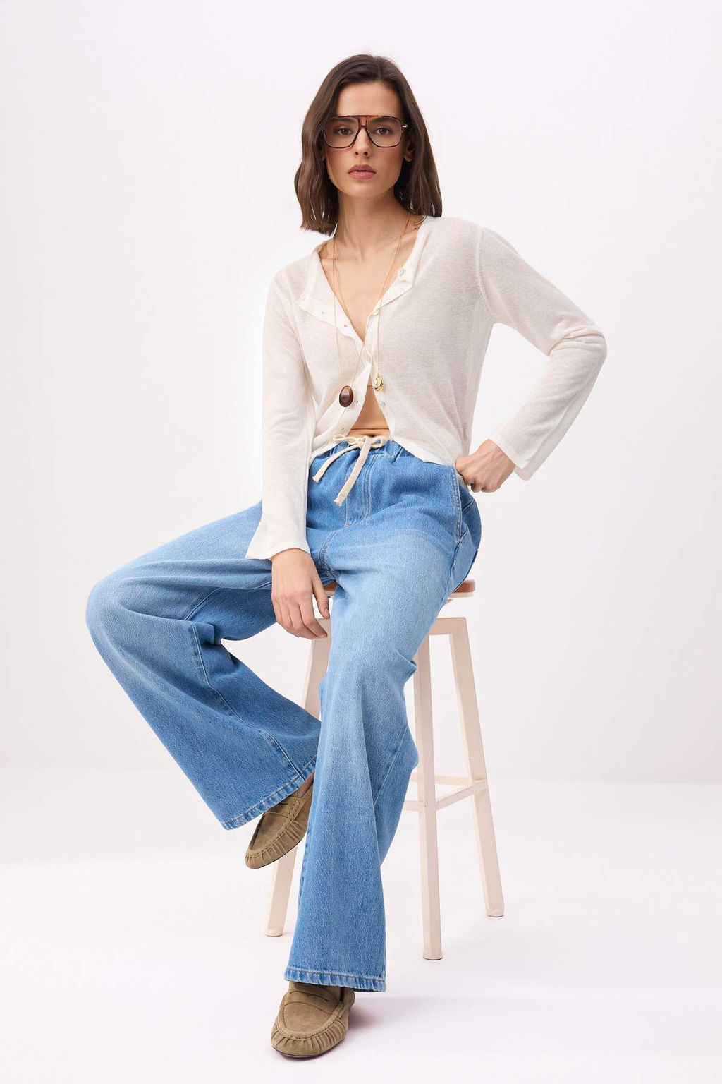 Mavi Yuksek Bel Wide Leg Tencel Kar?s?ml? Jeans TWOSS26JE00196 - Trendyolmilla фото 2