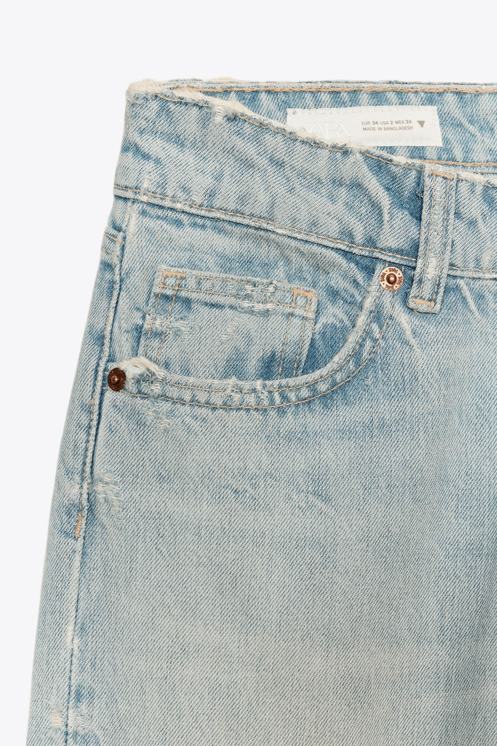 JEANS TRF WIDE LEG TIRO BAJO / Azul lavado - Zara фото 8