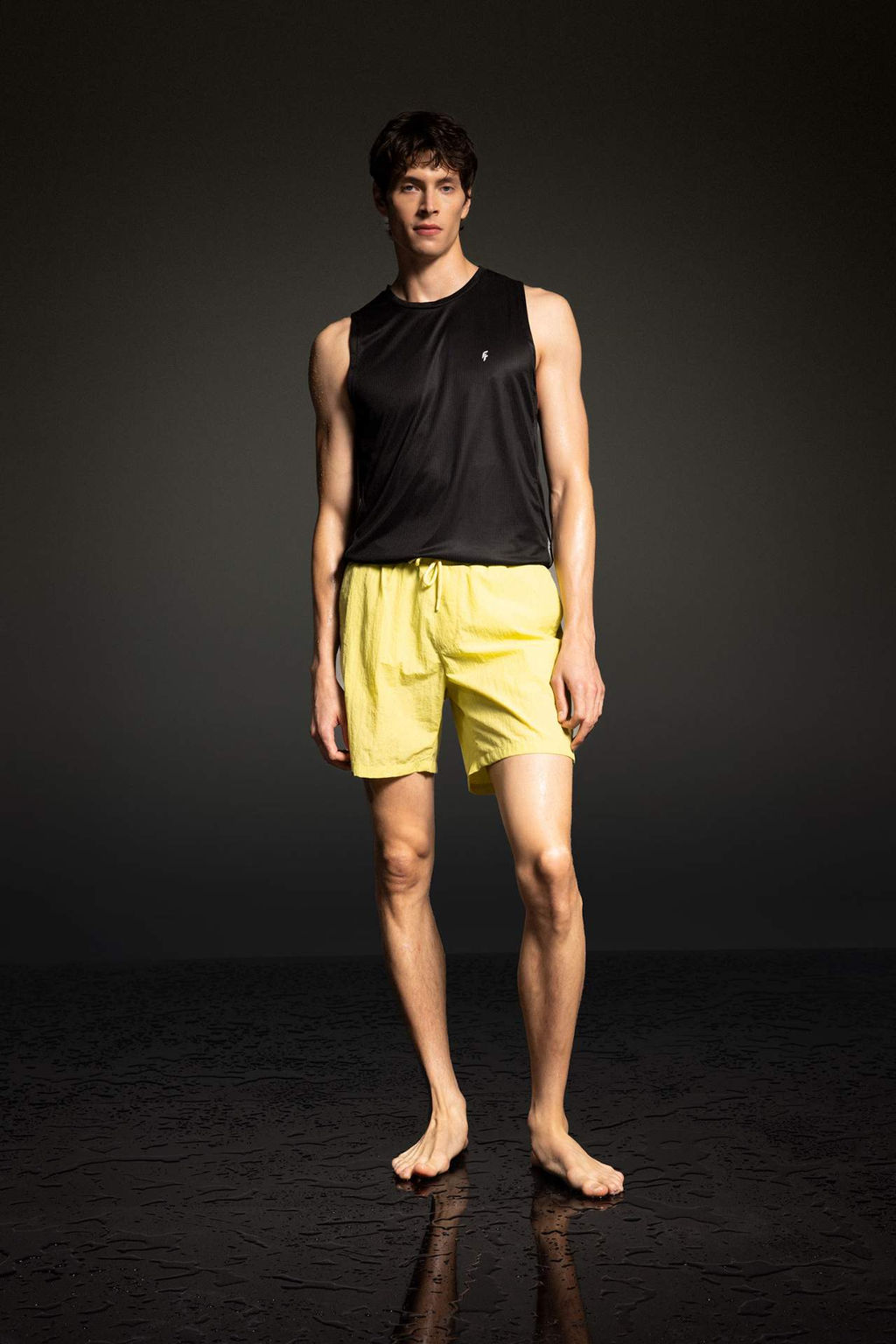 DeFactoFit Regular Fit Bask?l? K?sa Boy Deniz Sortu  фото 4